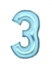 Large Number Silk Lustre 3 Pastel Blue N34