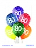 Balon latex D11 80th Birthday 6 komada